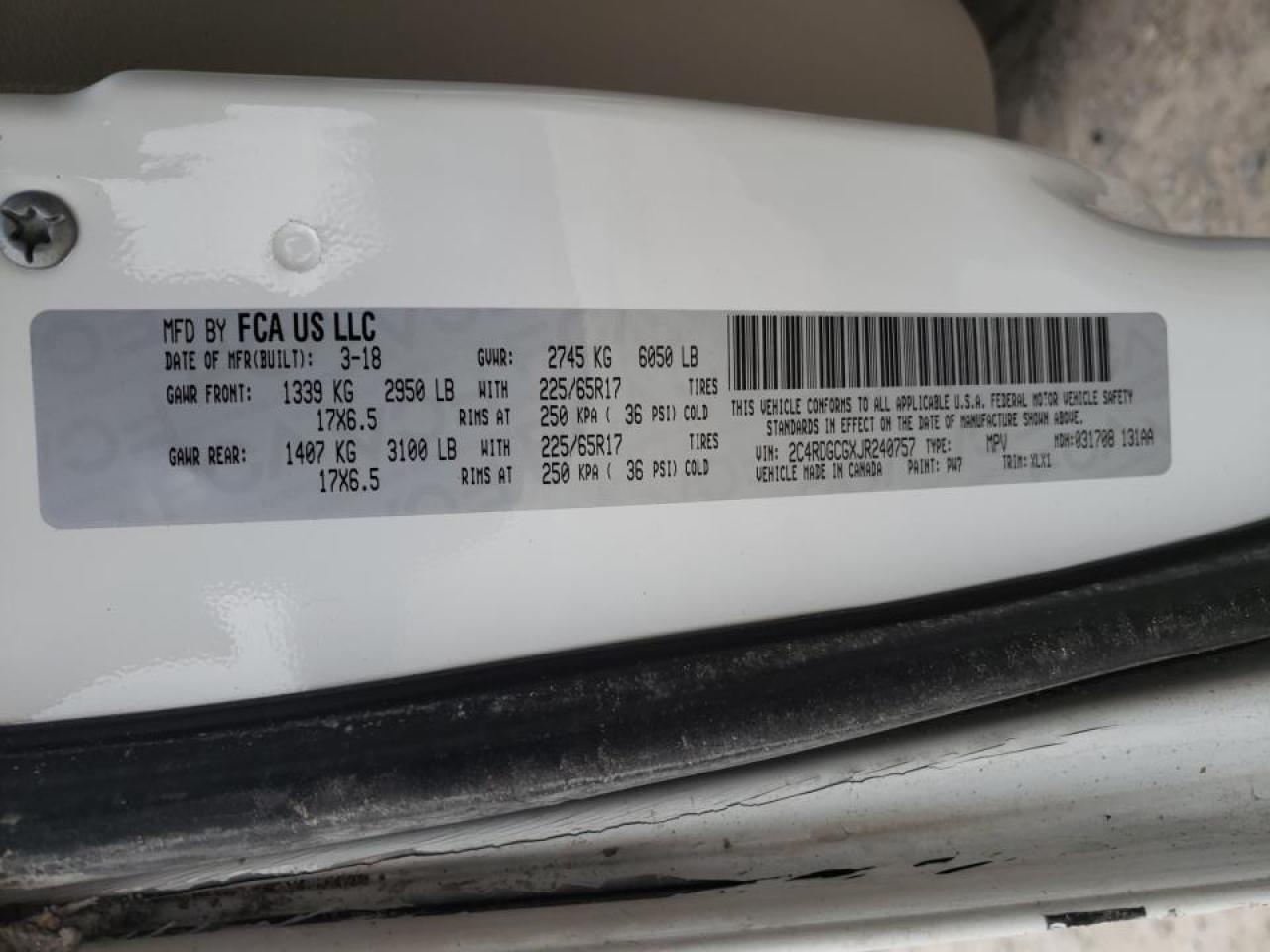 Photo 10 from auction – 2018 DODGE GRAND CARA with VIN 2C4RDGCGXJR240757