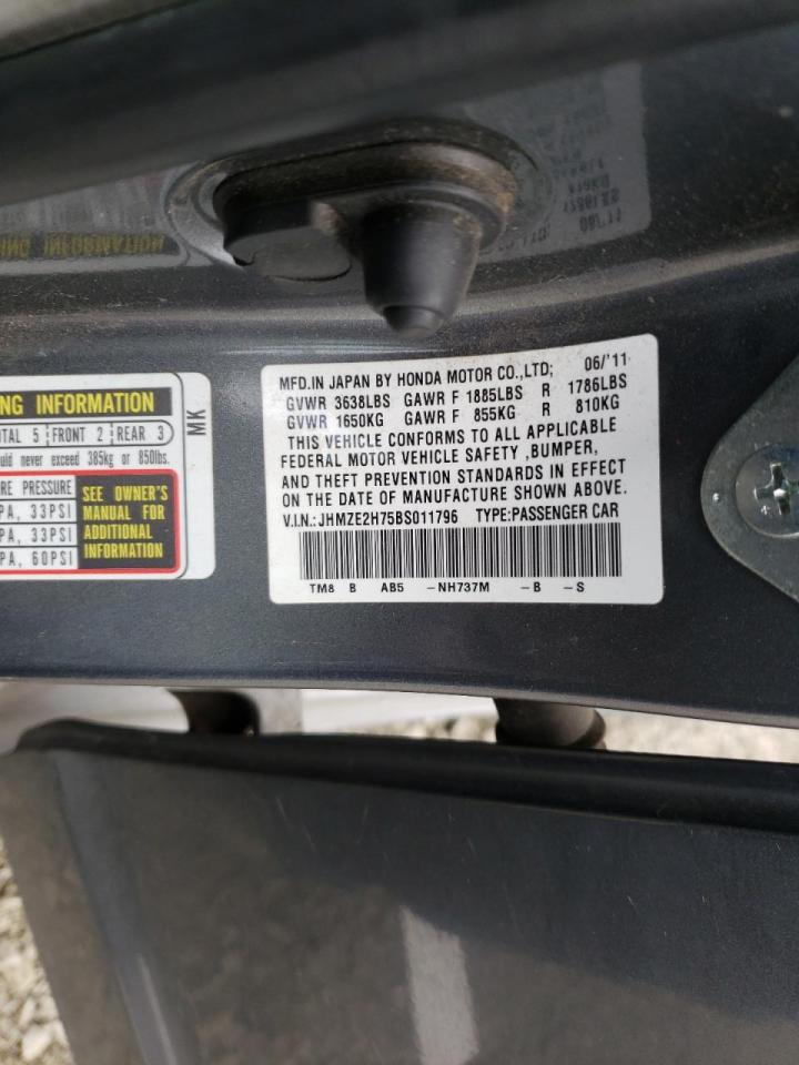 Photo 10 from auction – 2011 HONDA INSIGHT EX with VIN JHMZE2H75BS011796