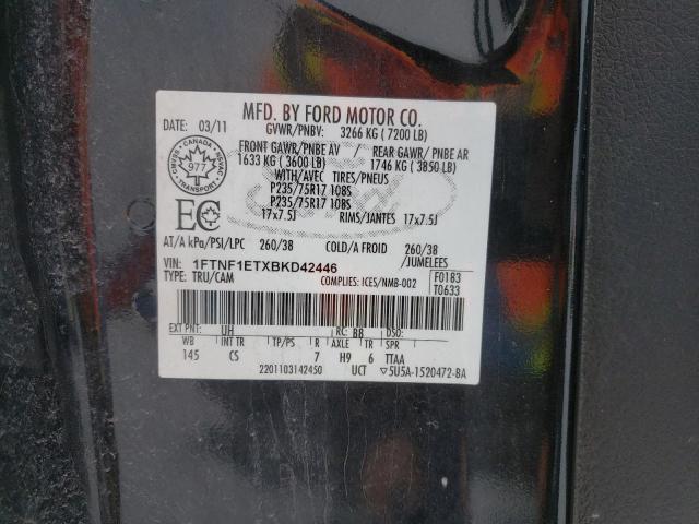 Photo 10 from auction – 2011 FORD F150 with VIN 1FTNF1ETXBKD42446
