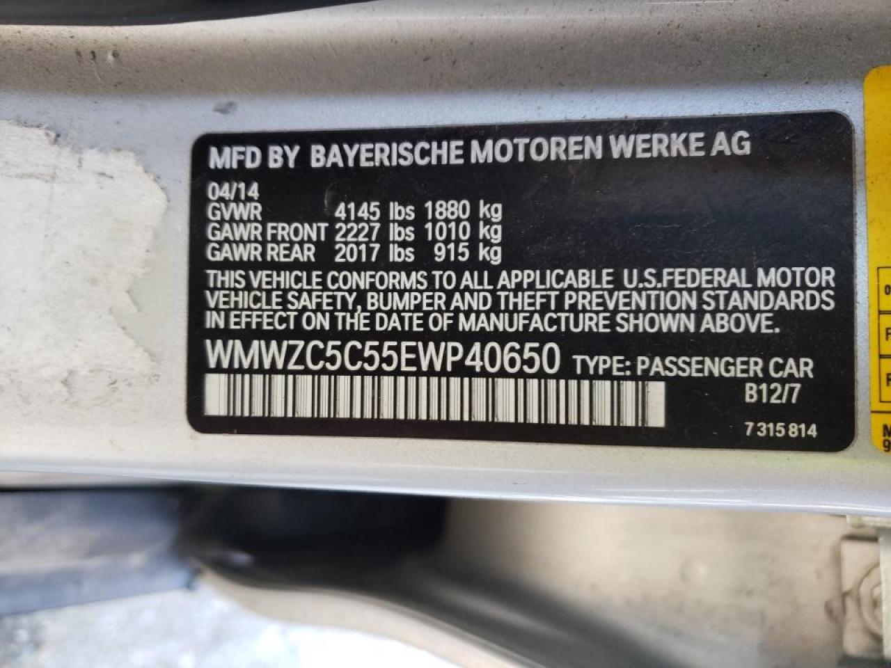 Photo 10 from auction – 2014 MINI COOPER S C with VIN WMWZC5C55EWP40650