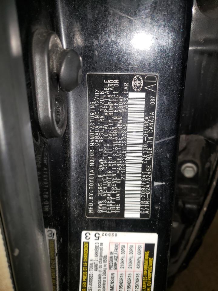Photo 10 from auction – 2008 TOYOTA COROLLA with VIN 2T1BR32E88C937849