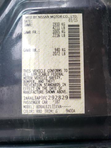 Photo 10 from auction – 2015 NISSAN ALTIMA 2.5 with VIN 1N4AL3AP3FC292829