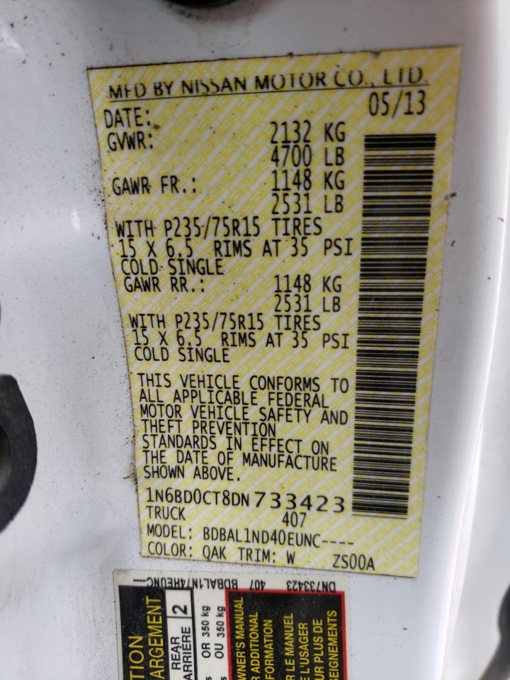 Photo 10 from auction – 2013 NISSAN FRONTIER S with VIN 1N6BD0CT8DN733423