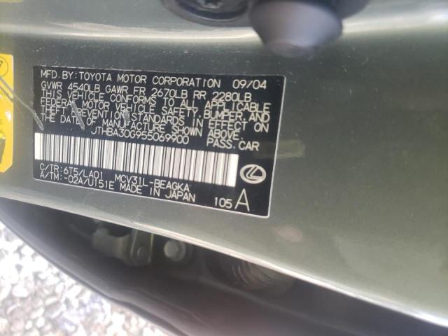 Photo 10 from auction – 2005 LEXUS ES 330 with VIN JTHBA30G955069900
