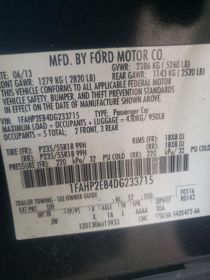 Фото 10 с аукциона – 2013 FORD TAURUS SEL с VIN 1FAHP2E84DG233715