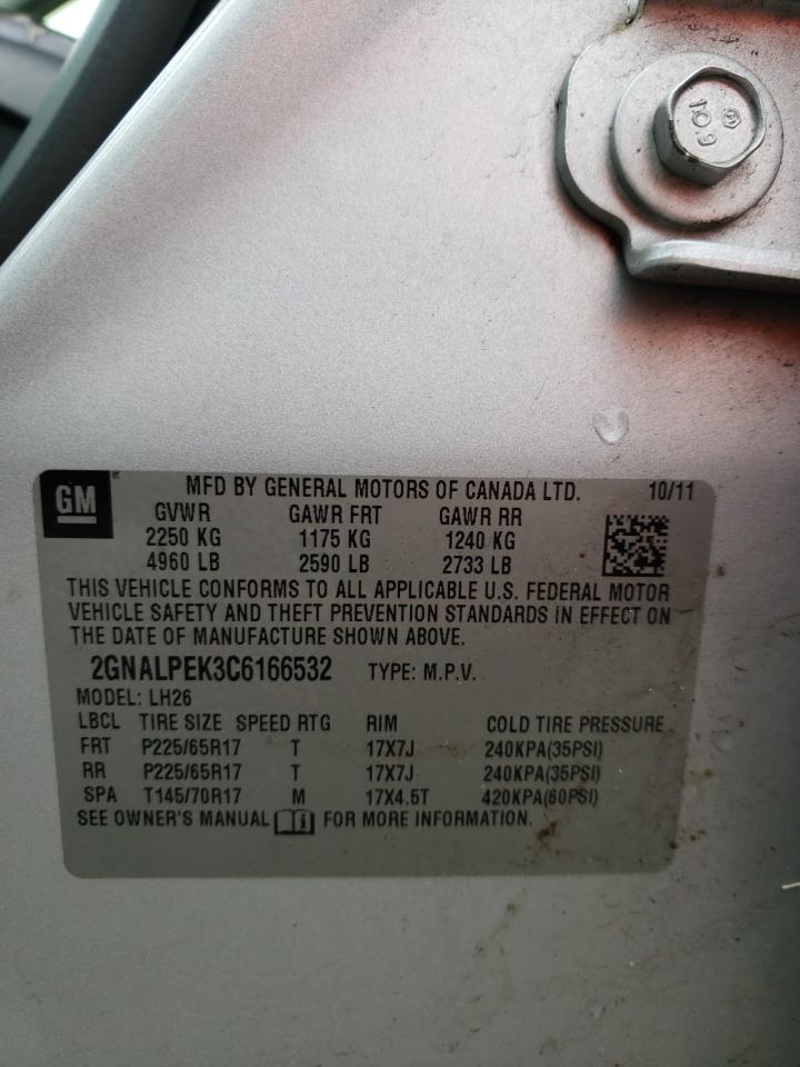Photo 10 from auction – 2012 CHEVROLET EQUINOX LT with VIN 2GNALPEK3C6166532