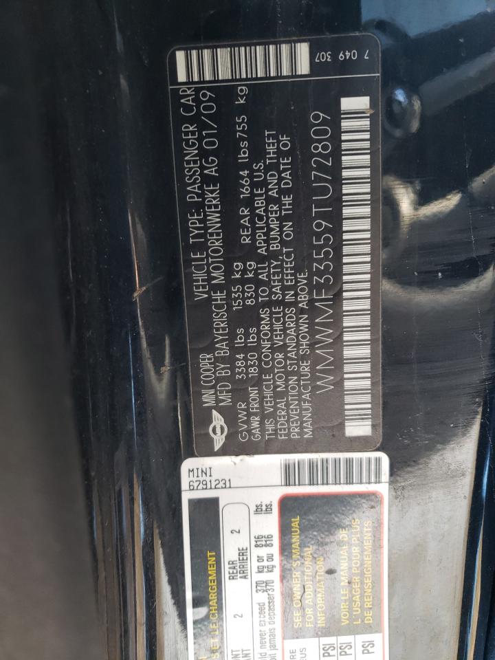 Photo 10 from auction – 2009 MINI COOPER with VIN WMWMF33559TU72809