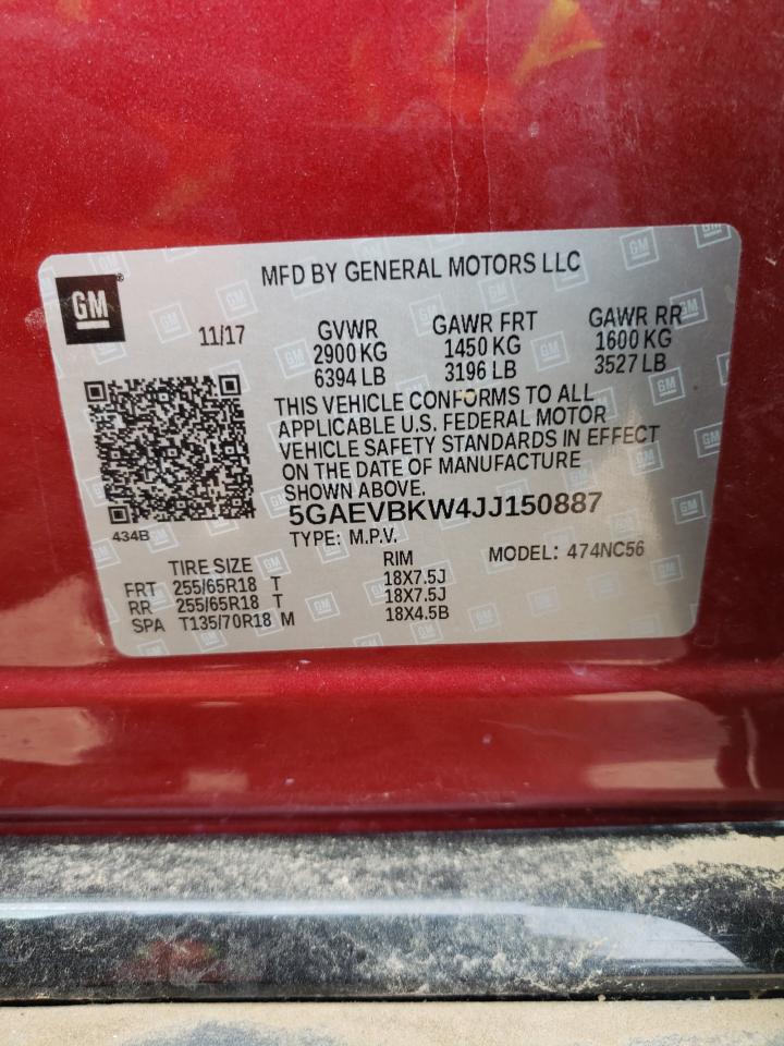 Photo 10 from auction – 2018 BUICK ENCLAVE PR with VIN 5GAEVBKW4JJ150887