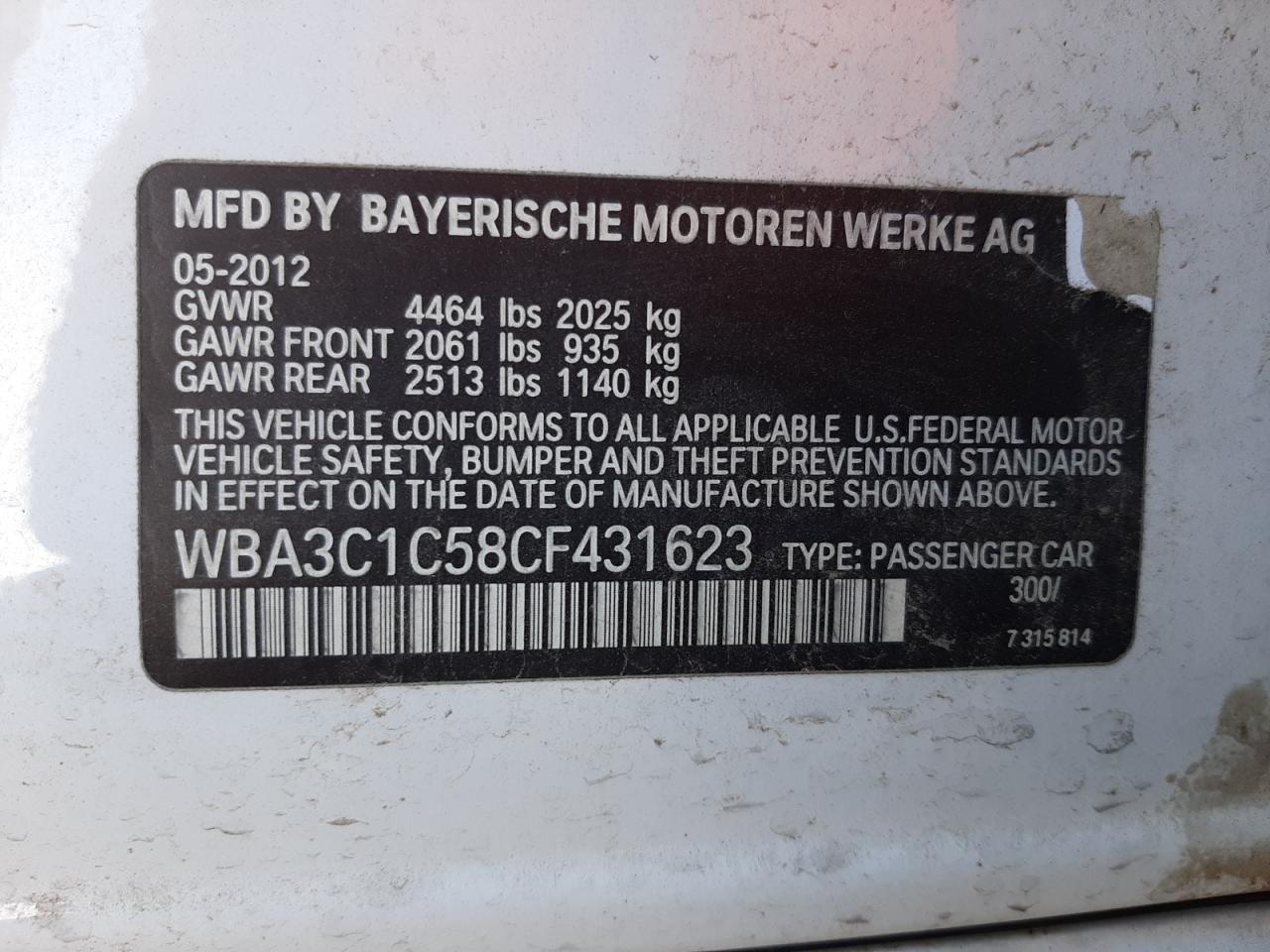 Zdjęcie 10 z aukcji – 2012 BMW 328 I SULE z VIN WBA3C1C58CF431623