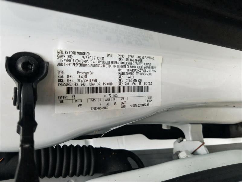 Photo 10 from auction – 2016 FORD FOCUS SE with VIN 1FADP3K27GL213765
