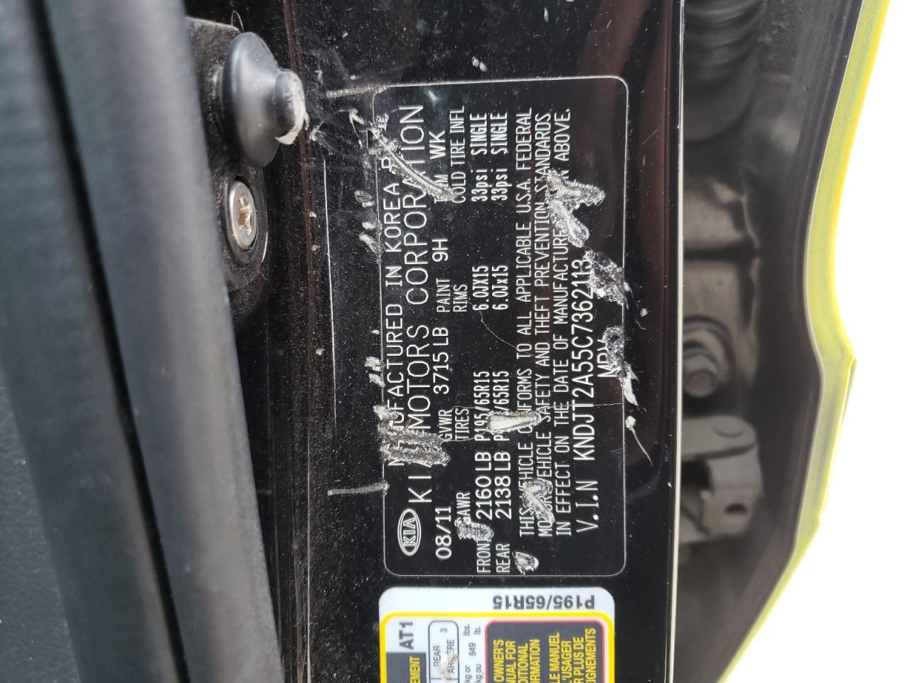 Photo 10 from auction – 2012 KIA SOUL with VIN KNDJT2A55C7362113