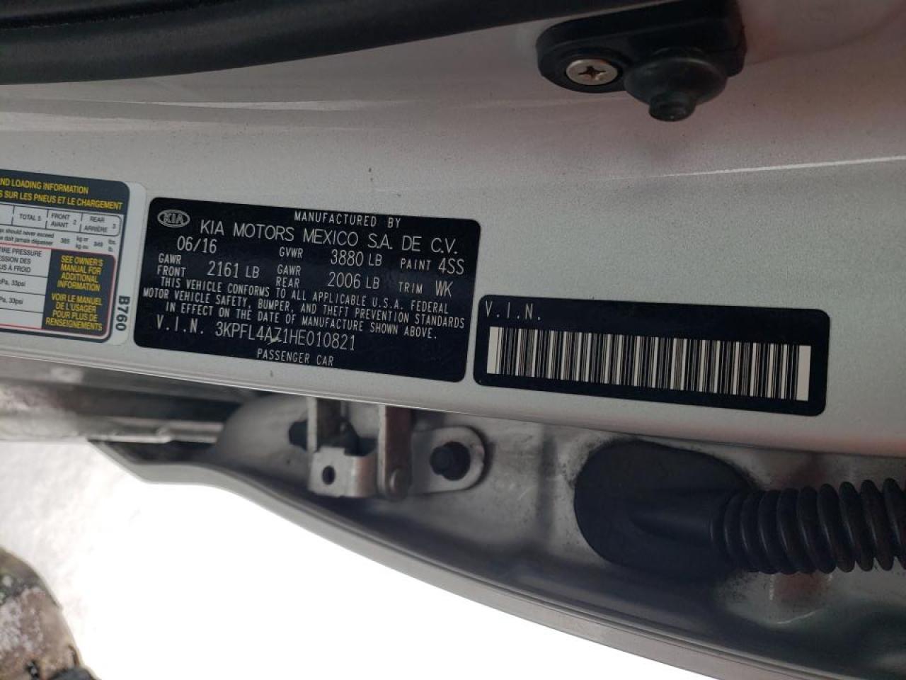 Photo 10 from auction – 2017 KIA FORTE LX with VIN 3KPFL4A71HE010821