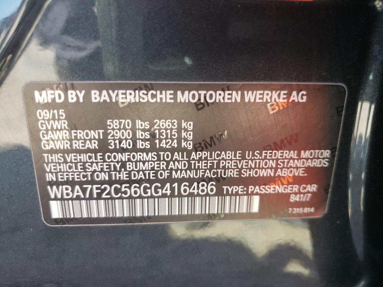 Photo 10 from auction – 2016 BMW 750 XI with VIN WBA7F2C56GG416486