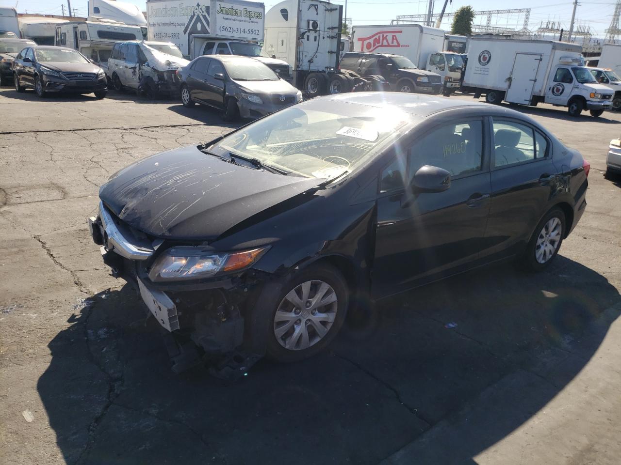Photo 2 from auction – 2012 HONDA CIVIC LX with VIN 2HGFB2F57CH611969