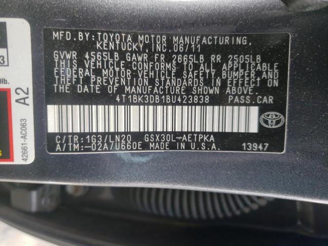 Photo 10 from auction – 2011 TOYOTA AVALON BAS with VIN 4T1BK3DB1BU423838