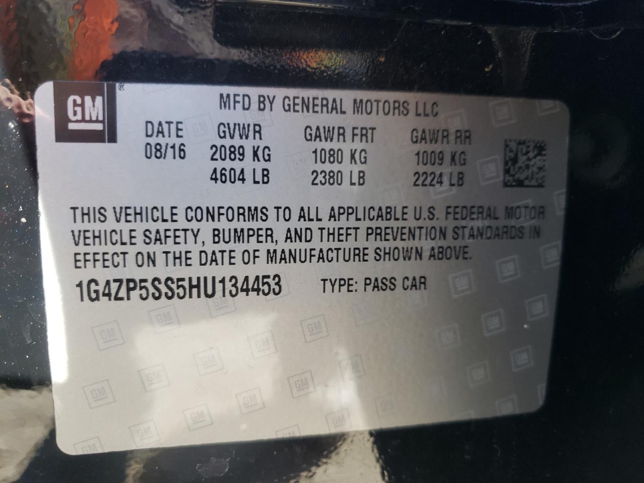 Photo 10 from auction – 2017 BUICK LACROSSE E with VIN 1G4ZP5SS5HU134453