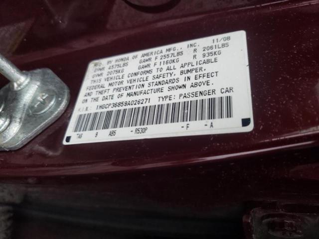 Photo 10 from auction – 2009 HONDA ACCORD with VIN 1HGCP36859A026271