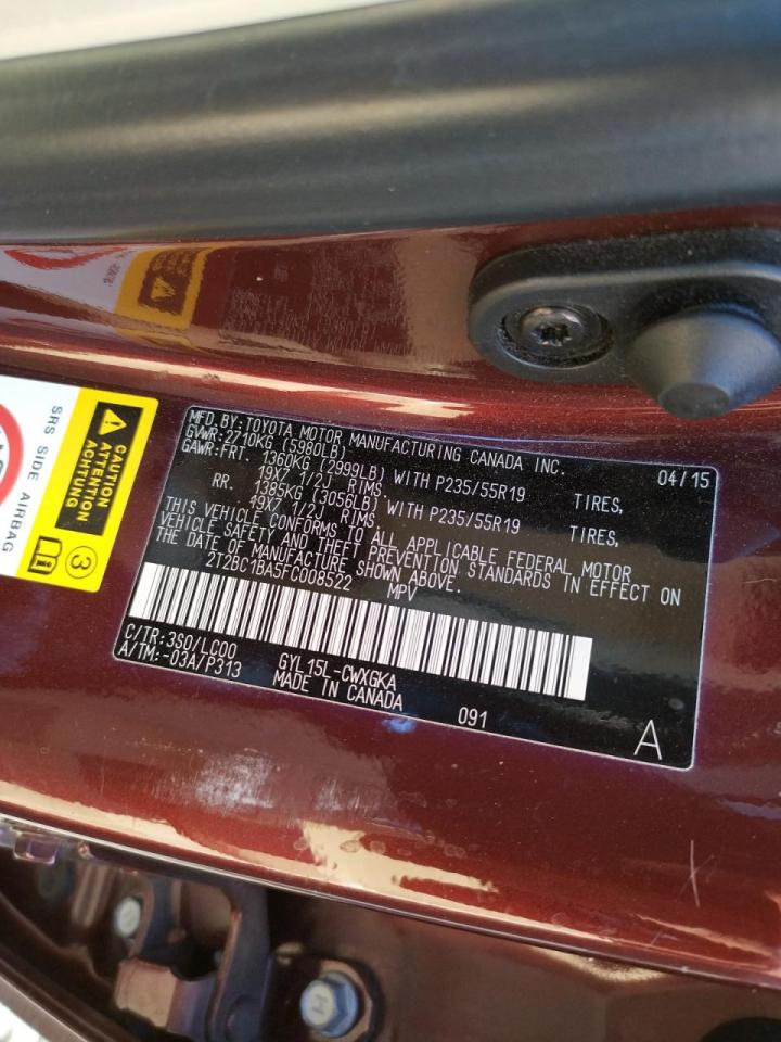 Photo 10 from auction – 2015 LEXUS RX 450H with VIN 2T2BC1BA5FC008522