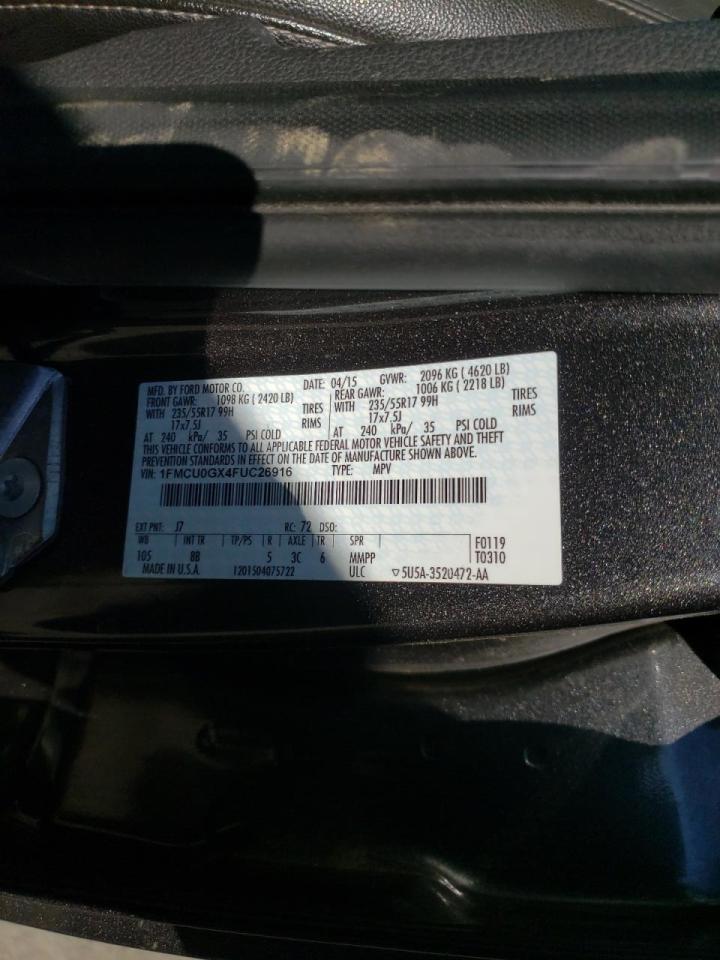 Photo 10 from auction – 2015 FORD ESCAPE SE with VIN 1FMCU0GX4FUC26916