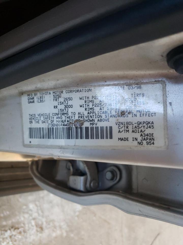 Photo 10 from auction – 1998 TOYOTA 4RUNNER SR with VIN JT3GN86R4W0078881
