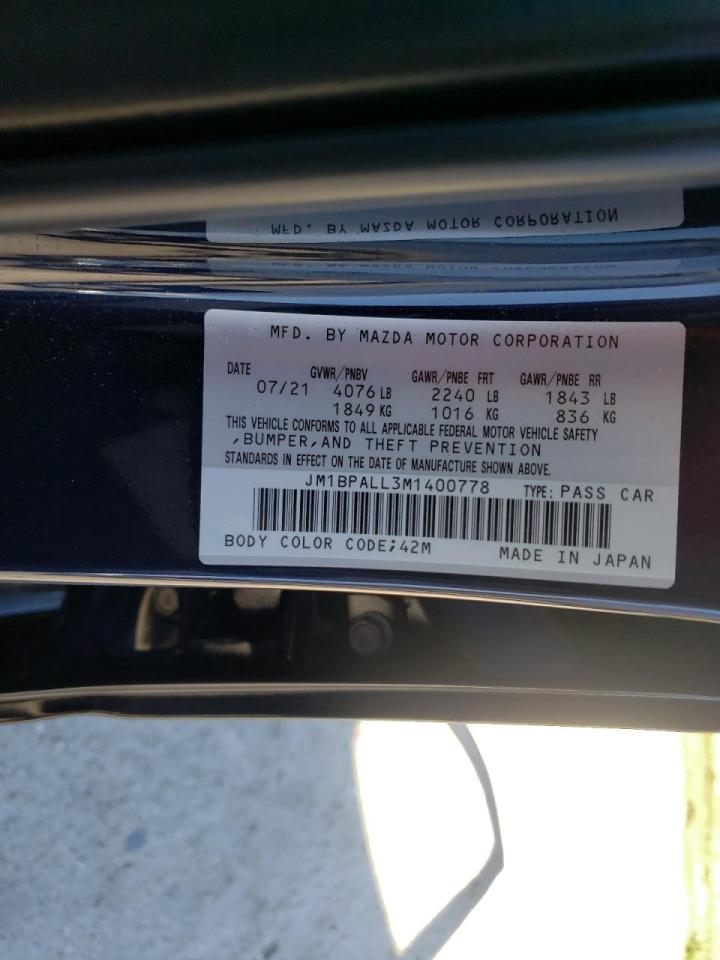 Photo 10 from auction – 2021 MAZDA 3 PREFERRE with VIN JM1BPALL3M1400778