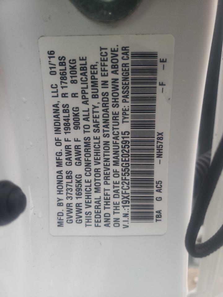 Photo 10 from auction – 2016 HONDA CIVIC LX with VIN 19XFC2F55GE025915
