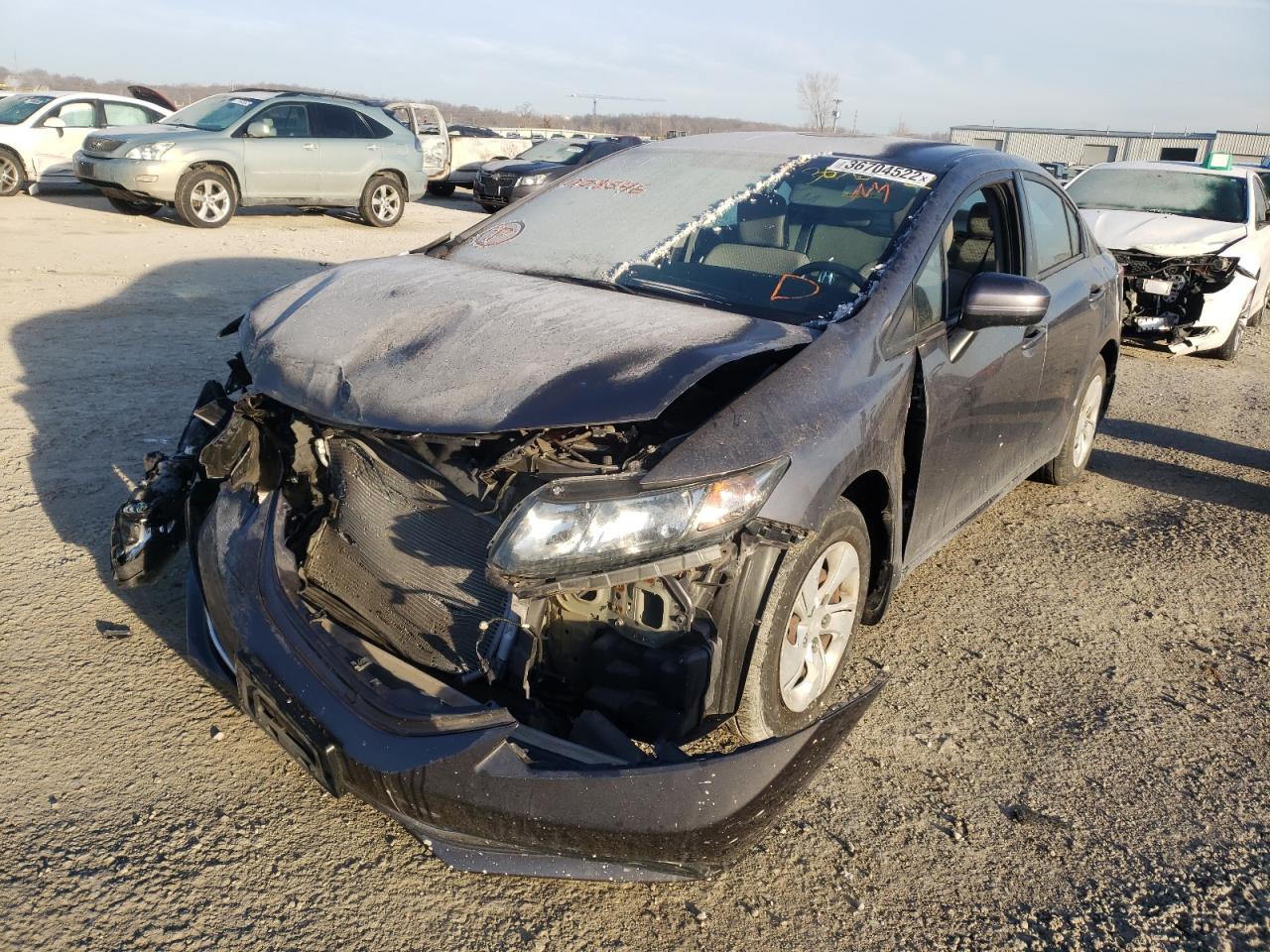Photo 2 from auction – 2014 HONDA CIVIC LX with VIN 19XFB2F53EE008546