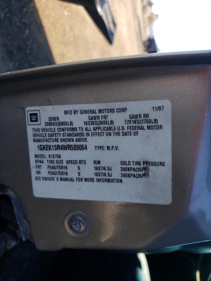Photo 10 from auction – 1998 GMC YUKON with VIN 1GKEK13R4WR509064