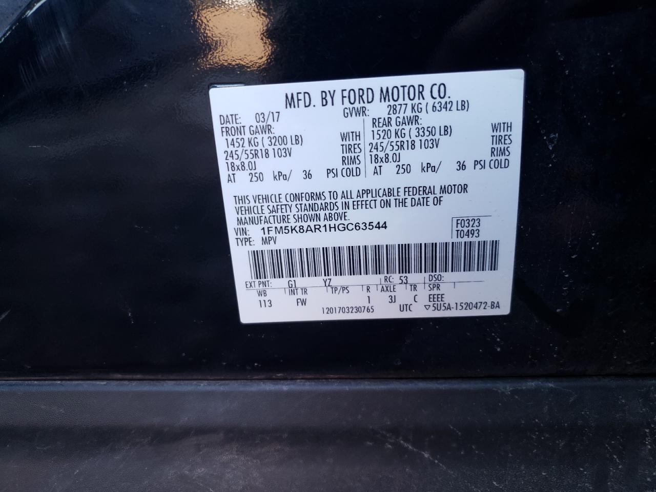 Photo 10 from auction – 2017 FORD EXPLORER P with VIN 1FM5K8AR1HGC63544