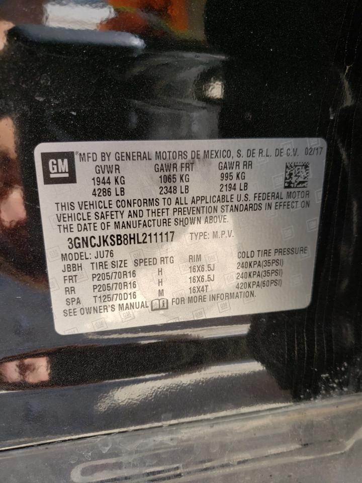 Photo 10 from auction – 2017 CHEVROLET TRAX LS with VIN 3GNCJKSB8HL211117