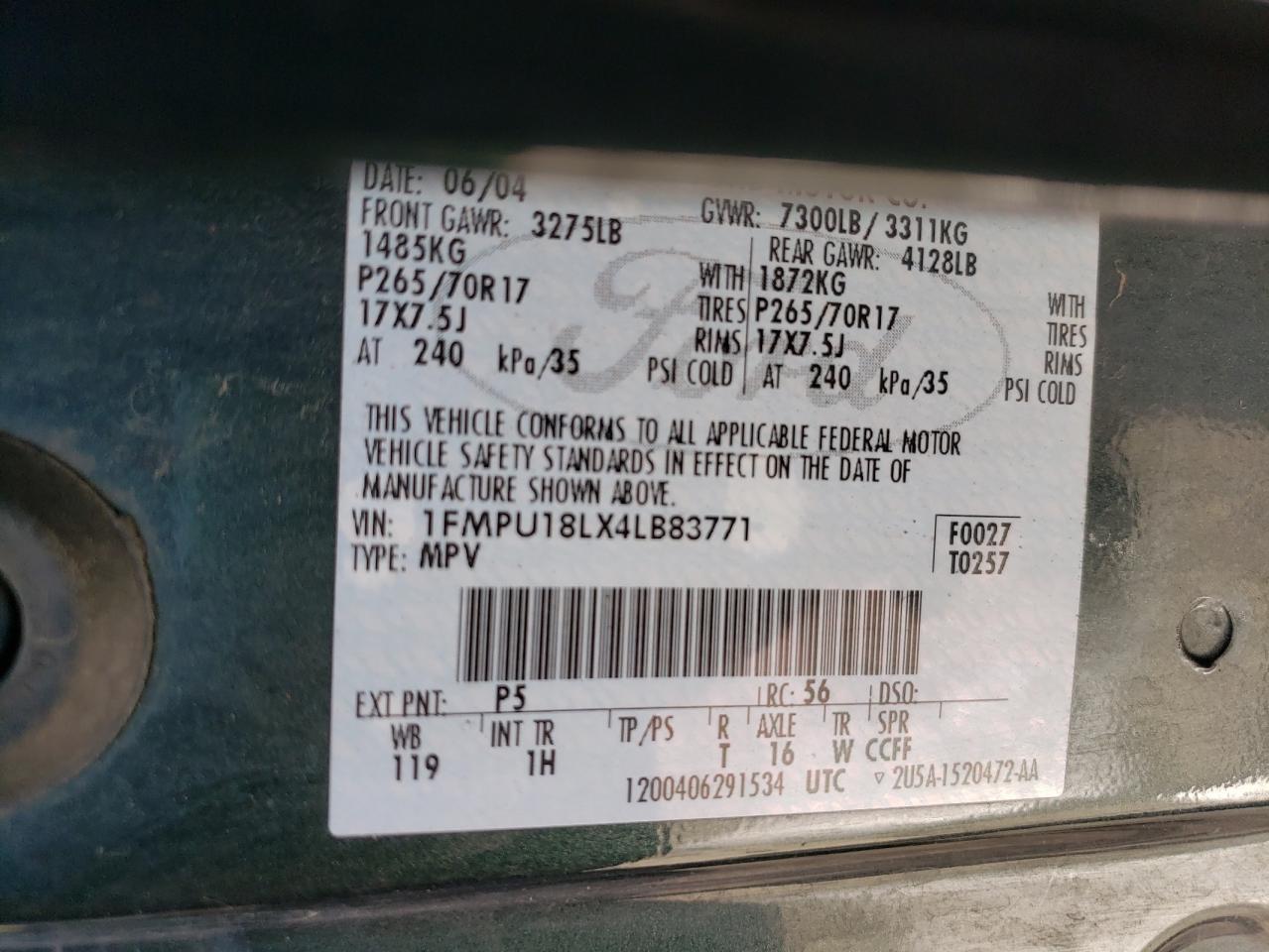 Photo 10 from auction – 2004 FORD EXPEDITION with VIN 1FMPU18LX4LB83771