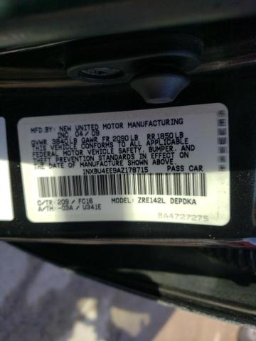 Photo 10 from auction – 2010 TOYOTA COROLLA BA with VIN 1NXBU4EE9AZ178715