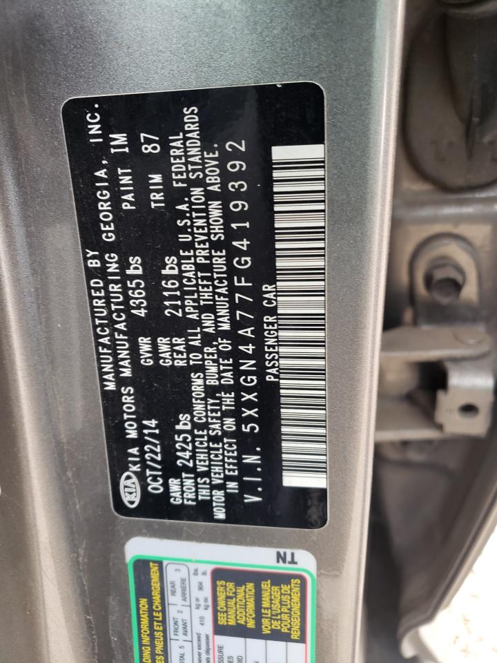 Photo 10 from auction – 2015 KIA OPTIMA EX with VIN 5XXGN4A77FG419392