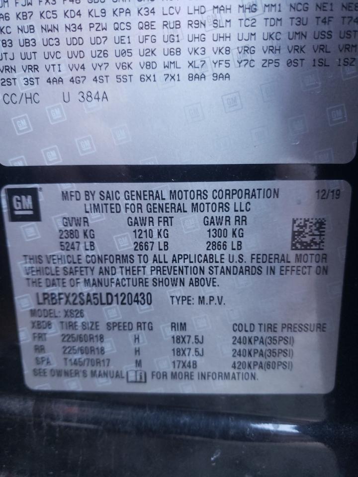 Photo 10 from auction – 2020 BUICK ENVISION E with VIN LRBFX2SA5LD120430