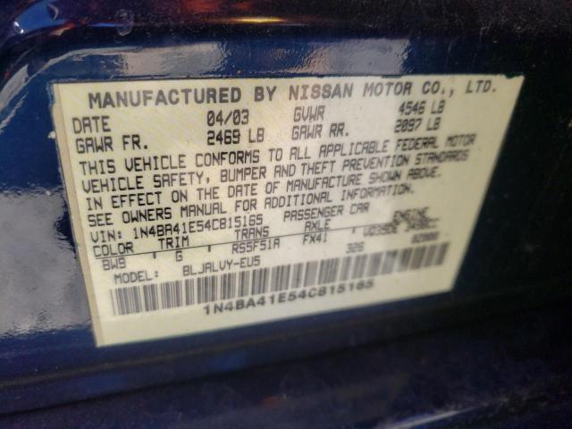 Photo 10 from auction – 2004 NISSAN MAXIMA SE with VIN 1N4BA41E54C815165