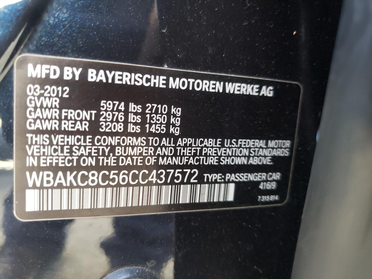 Photo 10 from auction – 2012 BMW ALPINA B7 with VIN WBAKC8C56CC437572
