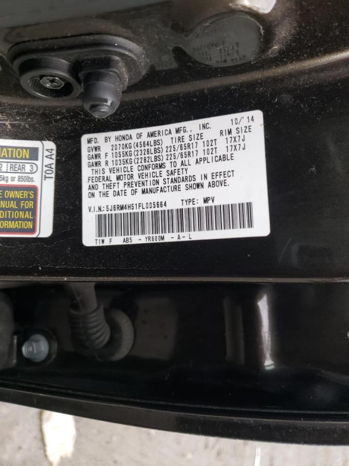 Photo 10 from auction – 2015 HONDA CR-V EX with VIN 5J6RM4H51FL005664