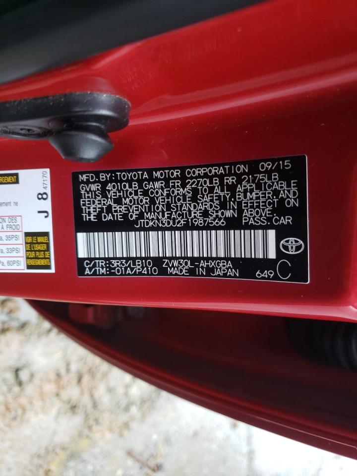Photo 10 from auction – 2015 TOYOTA PRIUS with VIN JTDKN3DU2F1987566