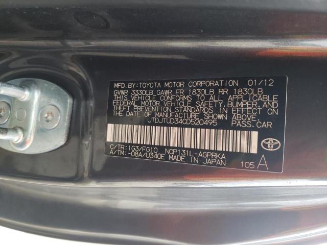 Photo 10 from auction – 2012 TOYOTA YARIS with VIN JTDJTUD34CD520495