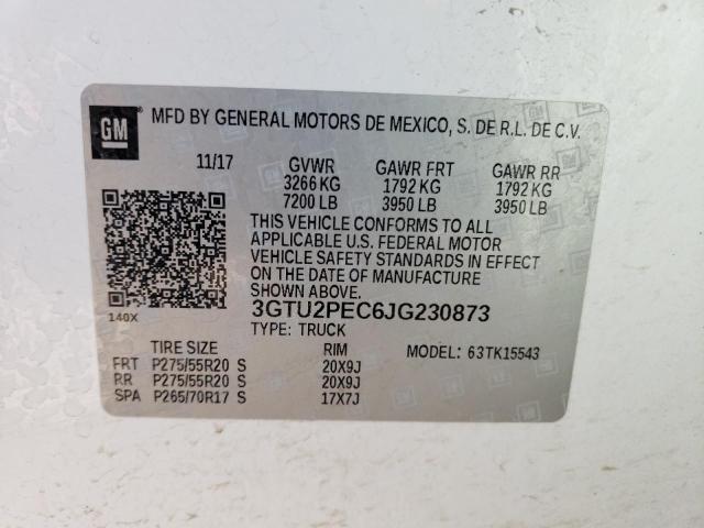 Photo 10 from auction – 2018 GMC SIERRA K15 with VIN 3GTU2PEC6JG230873