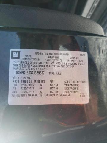 Photo 10 from auction – 2007 GMC YUKON with VIN 1GKFK13037J329337
