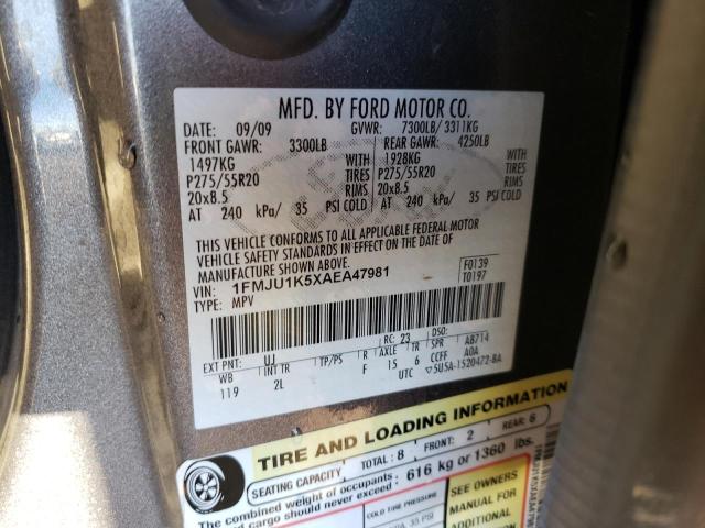Photo 10 from auction – 2010 FORD EXPEDITION with VIN 1FMJU1K5XAEA47981