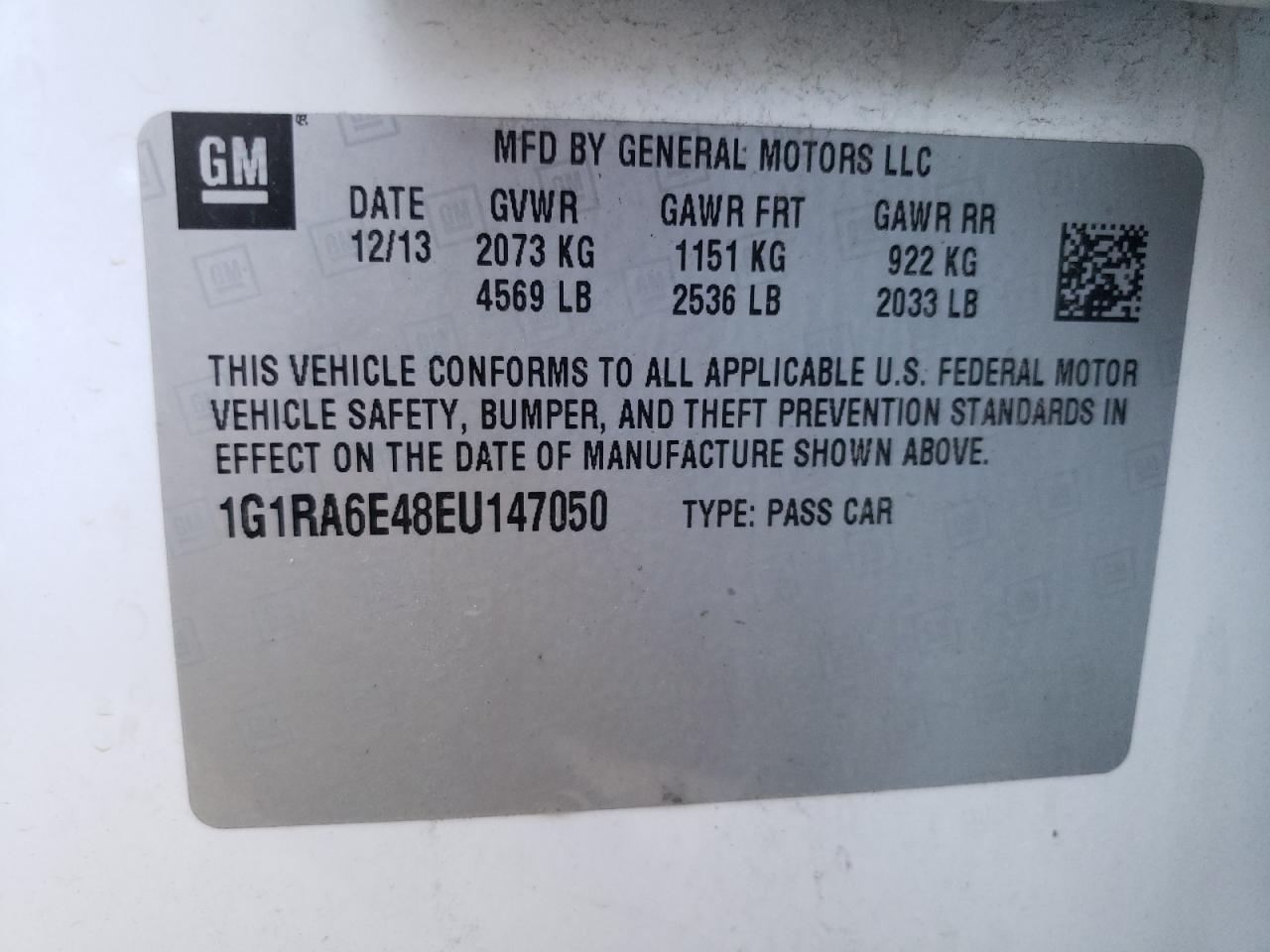 Photo 10 from auction – 2014 CHEVROLET VOLT with VIN 1G1RA6E48EU147050
