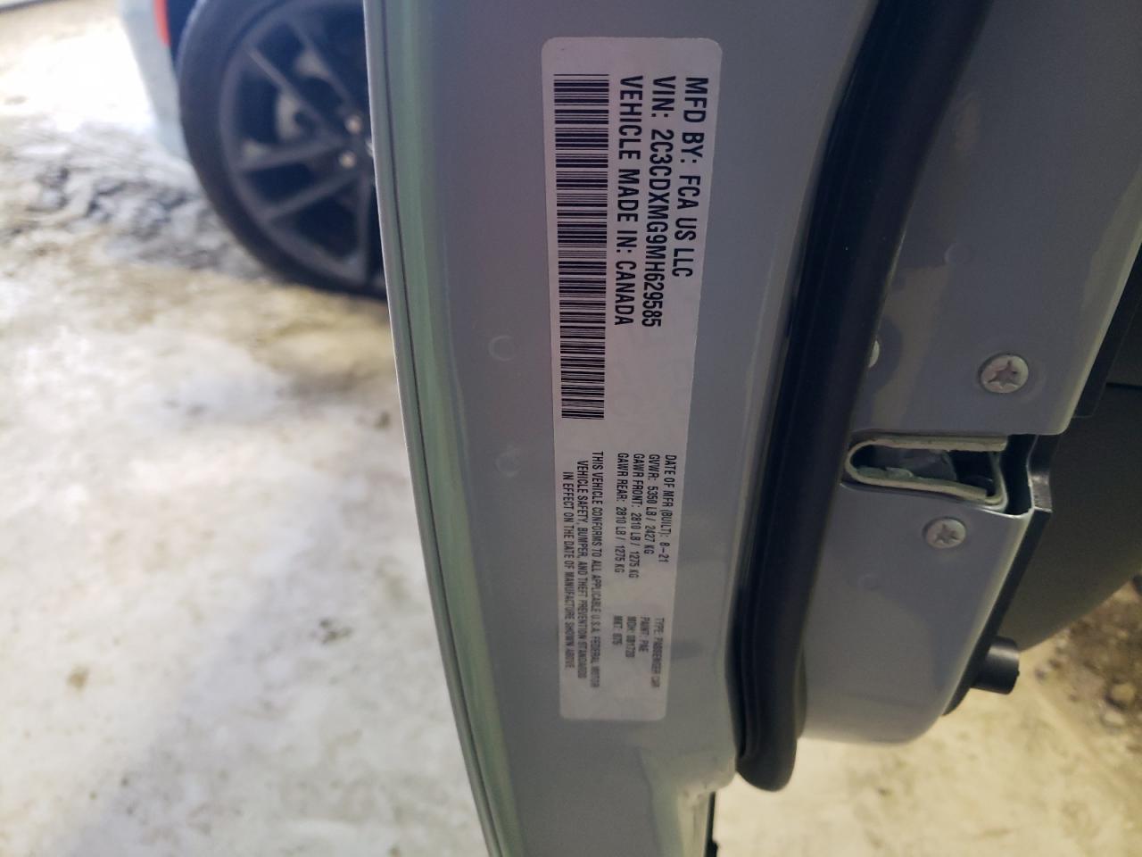 Photo 10 from auction – 2021 DODGE CHARGER GT with VIN 2C3CDXMG9MH629585