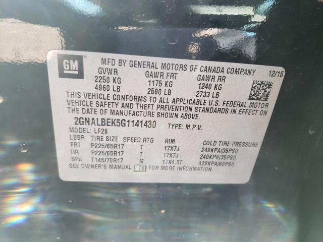 Photo 10 from auction – 2016 CHEVROLET EQUINOX LS with VIN 2GNALBEK5G1141430