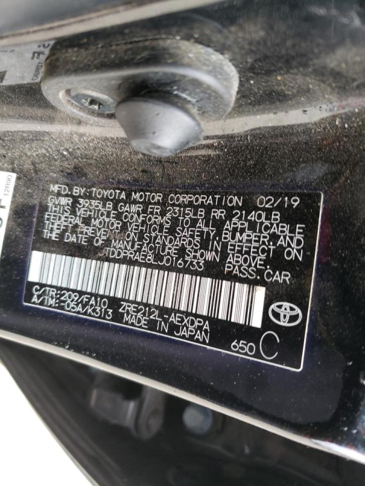 Photo 10 from auction – 2020 TOYOTA COROLLA L with VIN JTDDPRAE8LJ016733