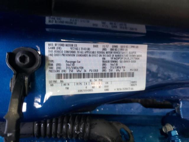 Photo 10 from auction – 2018 FORD FOCUS SE with VIN 1FADP3F26JL217064