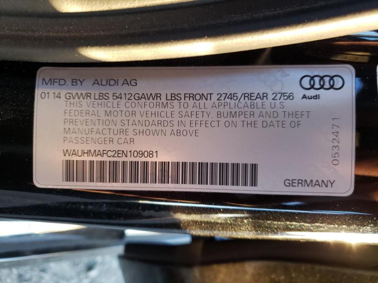 Photo 10 from auction – 2014 AUDI A6 PRESTIG with VIN WAUHMAFC2EN109081