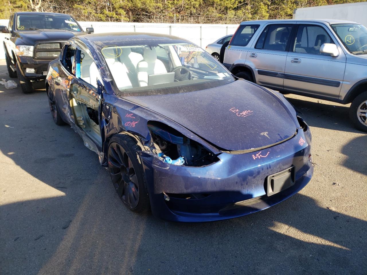 TESLA MODEL 3 2021 with VIN 5YJ3E1EC2MF973332 - Photo from auction