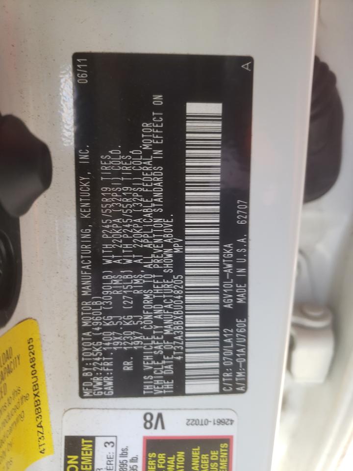 Photo 10 from auction – 2011 TOYOTA VENZA with VIN 4T3ZA3BBXBU048205